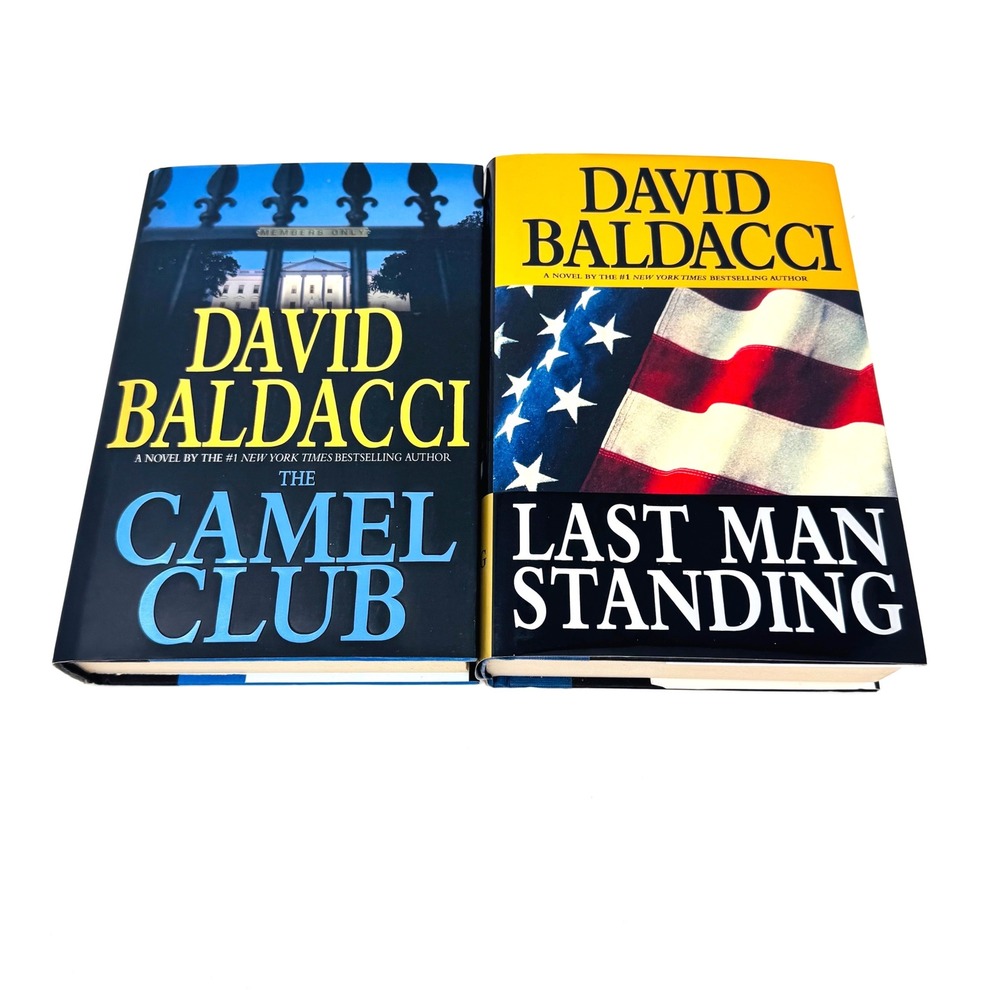 David Baldacci Hardcover Book Lot The Camel Club & Last Man Standing Thriller